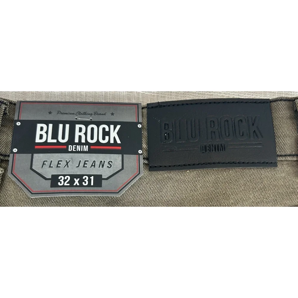 Blu Rock Denim Men's Slim Fit 4-Way Flex‎ Jeans 32X31 Grey Denim Stretch NEW!